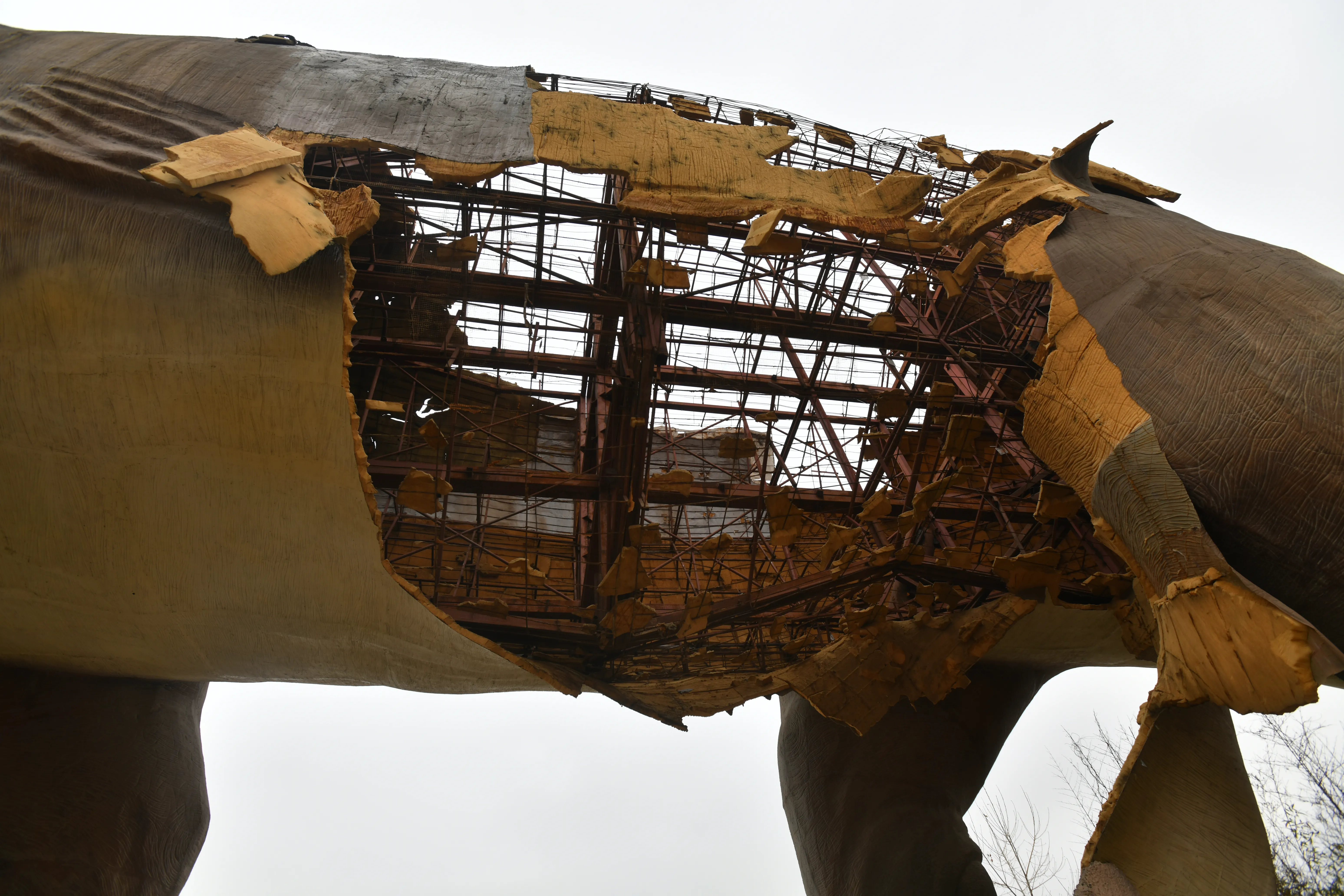 Kırılmış ve dökülmüş dinozor